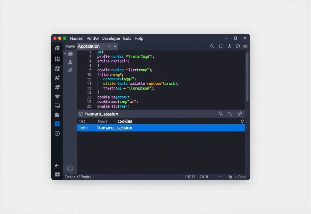 Browser developer tools showing cookie list